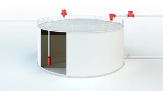 Two fixed roof storage tanks outfitted with PROTEGO® devices for various applications.
