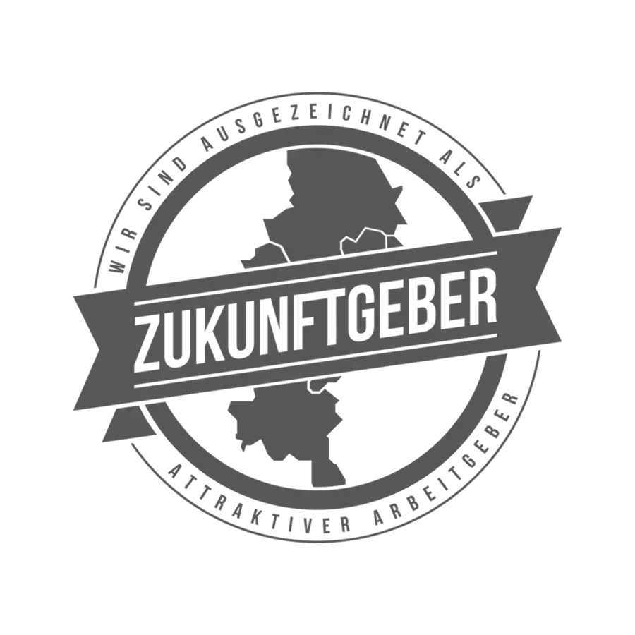 Logotipo "Zukunftgeber", que reconhece empregadores de destaque na região.