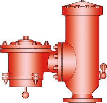 Lateral connection DN2 for vacuum relief valve