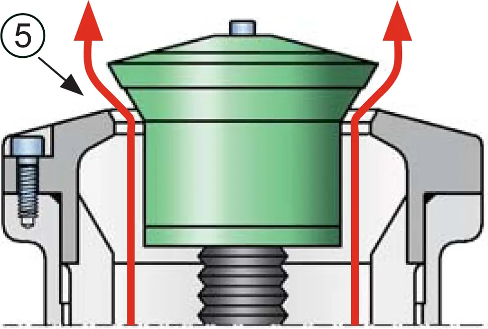 operating position of valve - open